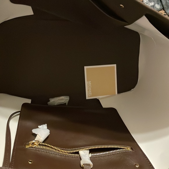 NWOT Michael Kors jet set seffiano medium tote dark brown / coffee brown - Picture 7 of 8